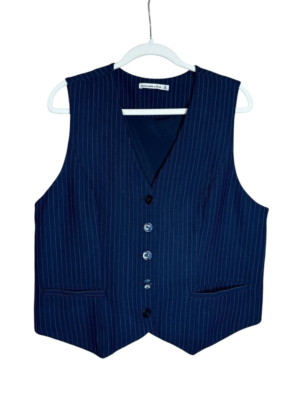 Abercrombie & Fitch Pinstripe Vest Top Size XL Navy
